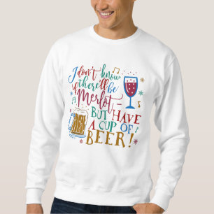 Ugly Christmas Sweater Merlot Wine Beer Humour