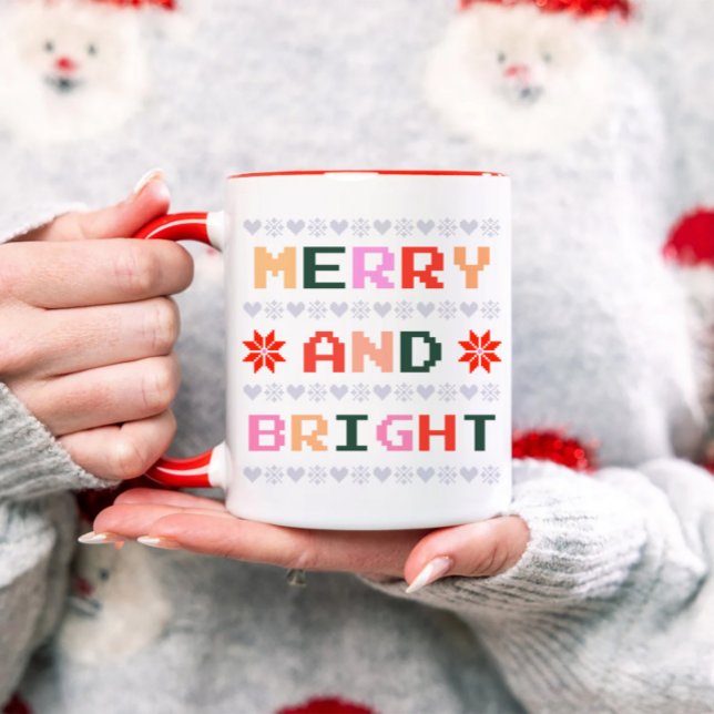 Ugly Christmas Sweater | Merry and Bright Coffee Mug (Creator Uploaded)