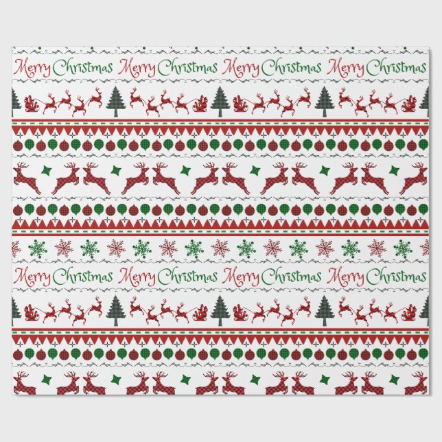 Ugly Christmas Sweater Merry Christmas Wrapping Paper (Flat)