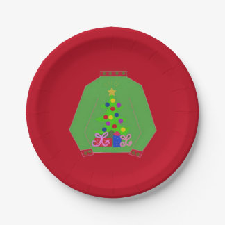 Ugly Christmas Sweater Paper Plate