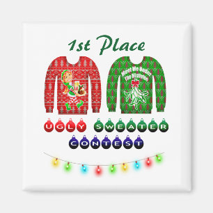 Ugly Christmas Sweater Party 1st Place Winner Magnet