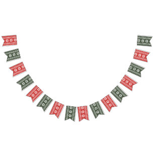 Ugly Christmas Sweater party Bunting Flags