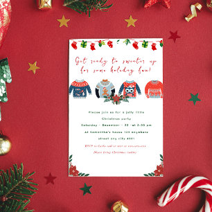 Ugly Christmas Sweater Party Fun Holiday Invitation