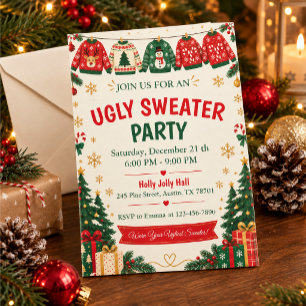Ugly Christmas Sweater Party Invitation