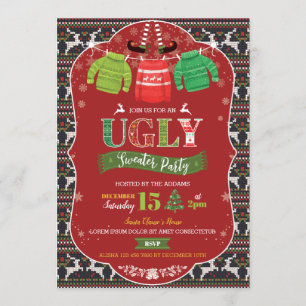 Ugly Christmas Sweater Party Invitation