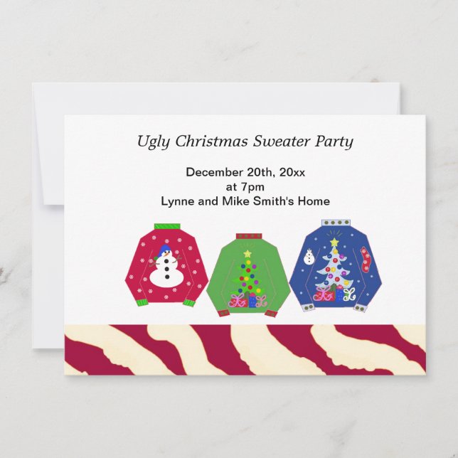 Ugly Christmas Sweater Party Invitation (Front)