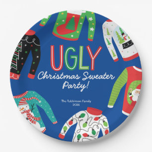 Ugly Christmas Sweater Party Paper Plate