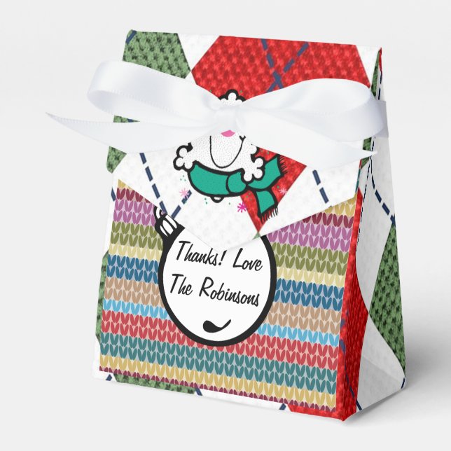 Ugly Christmas Sweater Party Personalized Favor Box (Front Side)