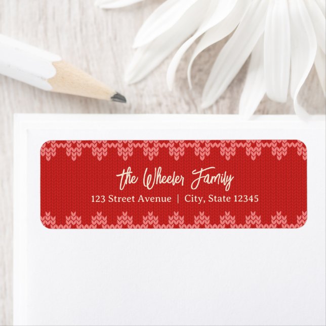 Ugly Christmas Sweater Party Return Address Label (Insitu)