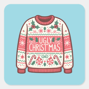 Ugly Christmas Sweater Party Square Sticker