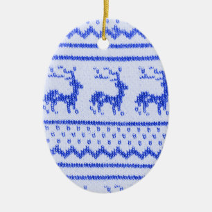 Ugly Christmas Sweater pattern Ceramic Ornament