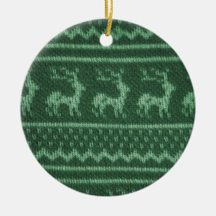 Ugly Christmas Sweater pattern Ceramic Ornament