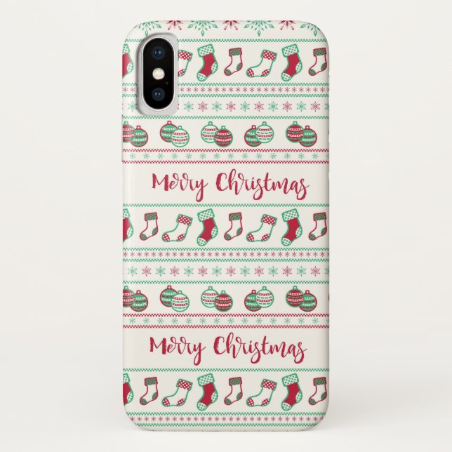 Ugly Christmas Sweater Pattern Holiday Case-Mate iPhone Case (Back)