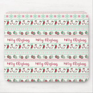 Ugly Christmas Sweater Pattern Holiday Mouse Pad