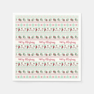 Ugly Christmas Sweater Pattern Holiday Napkin