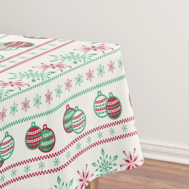 Ugly Christmas Sweater Pattern Holiday Tablecloth (In Situ)