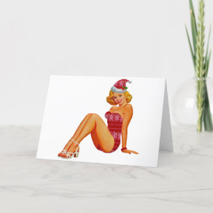 ugly christmas sweater pin up holiday card