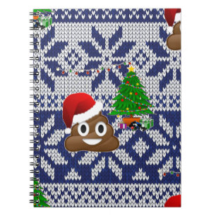 ugly Christmas sweater poop emoji Notebook