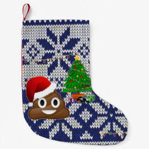 ugly Christmas sweater poop emoji stocking