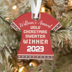 Ugly Christmas Sweater Prize ornament