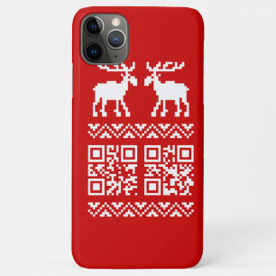 Ugly Christmas Sweater QR Code Happy New Year ! iPhone 11 Pro Max Case