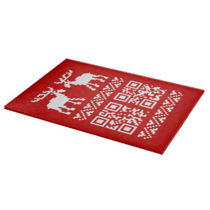 Ugly Christmas Sweater QR Code Happy New Year ! Cutting Board