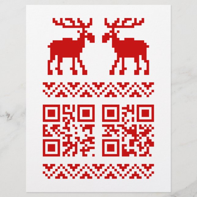 Ugly Christmas Sweater QR Code Happy New Year ! Flyer (Front)