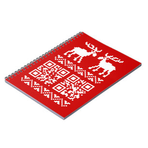 Ugly Christmas Sweater QR Code Happy New Year ! Notebook