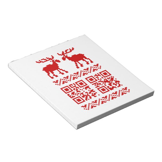 Ugly Christmas Sweater QR Code Happy New Year ! Notepad (Angled)