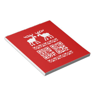 Ugly Christmas Sweater QR Code Happy New Year ! Notepad