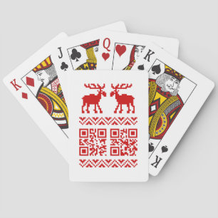 Ugly Christmas Sweater QR Code Happy New Year ! Playing Cards