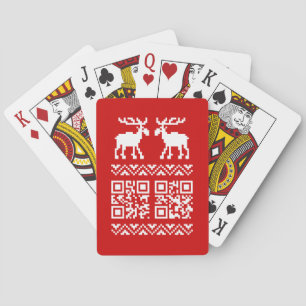 Ugly Christmas Sweater QR Code Happy New Year ! Playing Cards