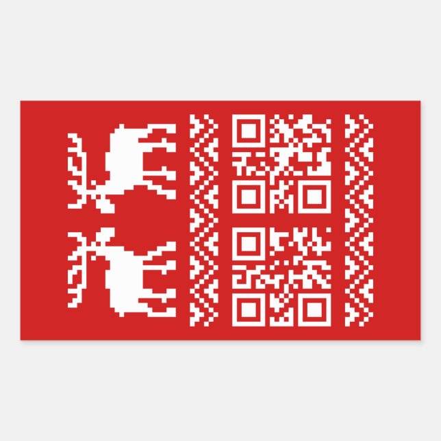 Ugly Christmas Sweater QR Code Happy New Year ! Sticker (Front)