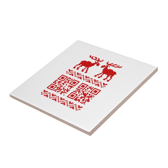 Ugly Christmas Sweater QR Code Happy New Year ! Tile (Side)