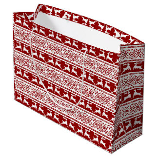 Ugly Christmas Sweater Reindeer Large Gift Bag