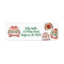Ugly Christmas Sweater Return Address Label