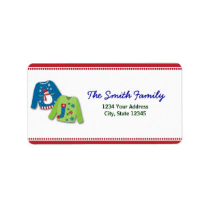 Ugly Christmas Sweater Return Address Labels