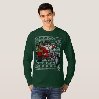 Ugly Christmas Sweater Santa Claus on Motorcycle