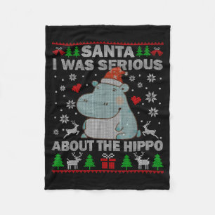 Ugly Christmas Sweater Santa I Was Serious About T Fleece Blanket