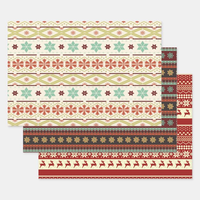 Ugly Christmas Sweater Series Wrapping Paper Sheet (Set)