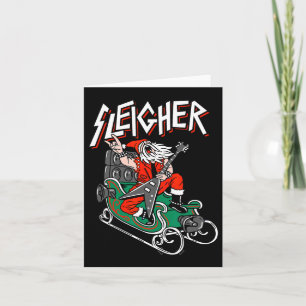 Ugly Christmas Sweater Sleigher Heavy Metal Santa  Card