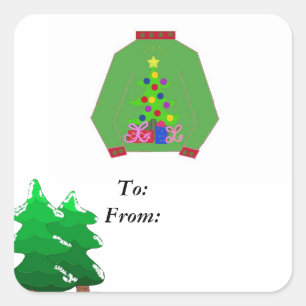 Ugly Christmas Sweater Square Sticker