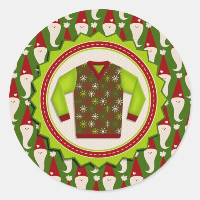 Ugly Christmas Sweater Stickers (Front)