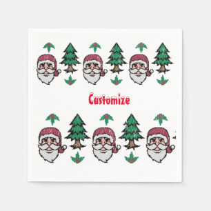 Ugly Christmas Sweater-Style Santa Thunder_Cove Napkin