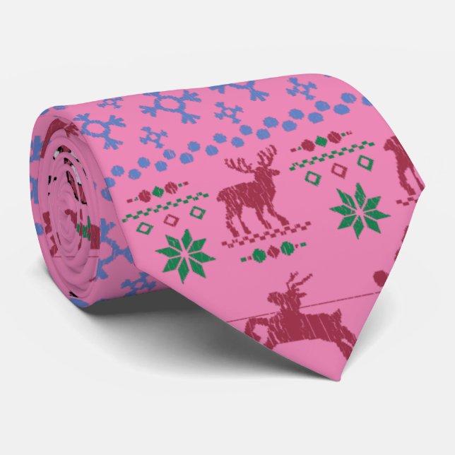 Ugly Christmas Sweater-Style Thunder_Cove Tie (Rolled)