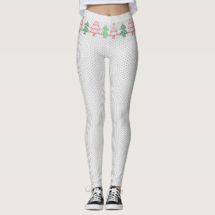 Ugly Christmas Sweater Tree Pattern Leggings