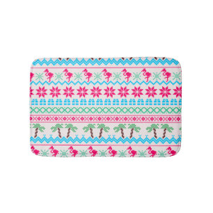 Ugly Christmas Sweater Tropical Flamingo Bath Mat