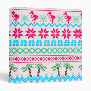 Ugly Christmas Sweater Tropical Flamingo Binder
