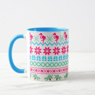 Ugly Christmas Sweater Tropical Flamingo Mug