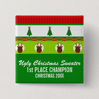 Ugly Christmas Sweater Winner Button